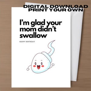 Cartes de voeux d'anniversaire grossier Carte sale drôle en téléchargement numérique Imprimable petite amie Meilleure amie Carte d'anniversaire inappropriée Humour brut