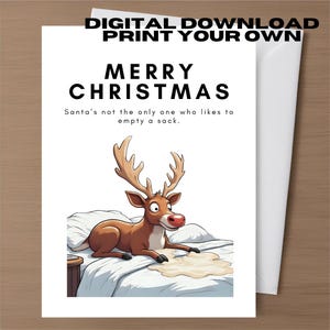Rude Christmas Greeting Card Digital Download Printable Funny Dirty Card Girlfriend Husband Friend Inappropriate Card Xmas Card Humour Crude
