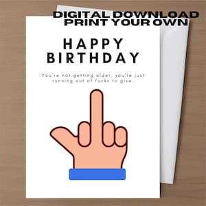 Tarjetas de felicitación de cumpleaños groseras, divertidas, sucias, descarga digital, imprimibles, para novios, esposos, papás, tarjetas de cumpleaños inapropiadas, humor grosero