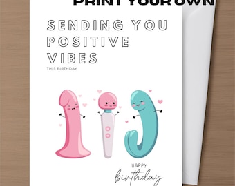 Rude Birthday Greeting Cards Funny Dirty Card Digital Download Printable Girl Friend Best Friend Inappropriate Birthday Card Humour Crude