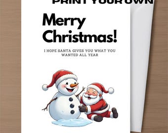 Tarjeta de felicitación navideña grosera, descarga digital, imprimible, divertida, sucia, para novia, mejor amiga, tarjetas inapropiadas, tarjeta de Navidad, humor grosero