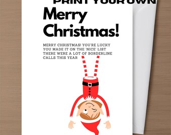 Tarjeta de felicitación navideña grosera Descarga digital Imprimible Tarjeta divertida y sucia Tarjeta para novia Mejor amiga Tarjetas inapropiadas Tarjeta de Navidad Humor grosero