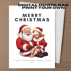 Rude Christmas Greeting Card Digital Download Printable Funny Dirty Card Girlfriend Husband Friend Inappropriate Card Xmas Card Humour Crude