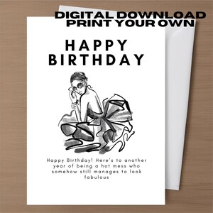 Rude Birthday Greeting Cards Funny Dirty Card Digital Download Printable Girl Friend Best Friend Inappropriate Birthday Card Humour Crude
