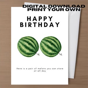Cartes de voeux d'anniversaire grossier Carte sale drôle en téléchargement numérique Imprimable garçon ami mari Carte d'anniversaire inappropriée Humour brut