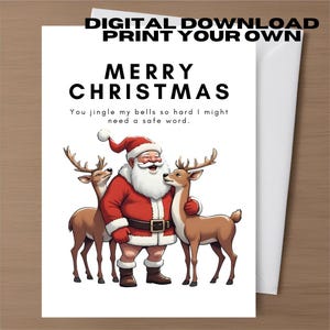 Rude Christmas Greeting Card Digital Download Printable Funny Dirty Card Girlfriend Wife Friend Inappropriate Card Xmas Card Humour Crude