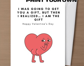 Onbeleefde Valentijnsdagkaarten Digitale download Afdrukbare grappige vuile kaart voor echtgenoot ongepaste kaarten Valentijnscadeau Humor Ruw