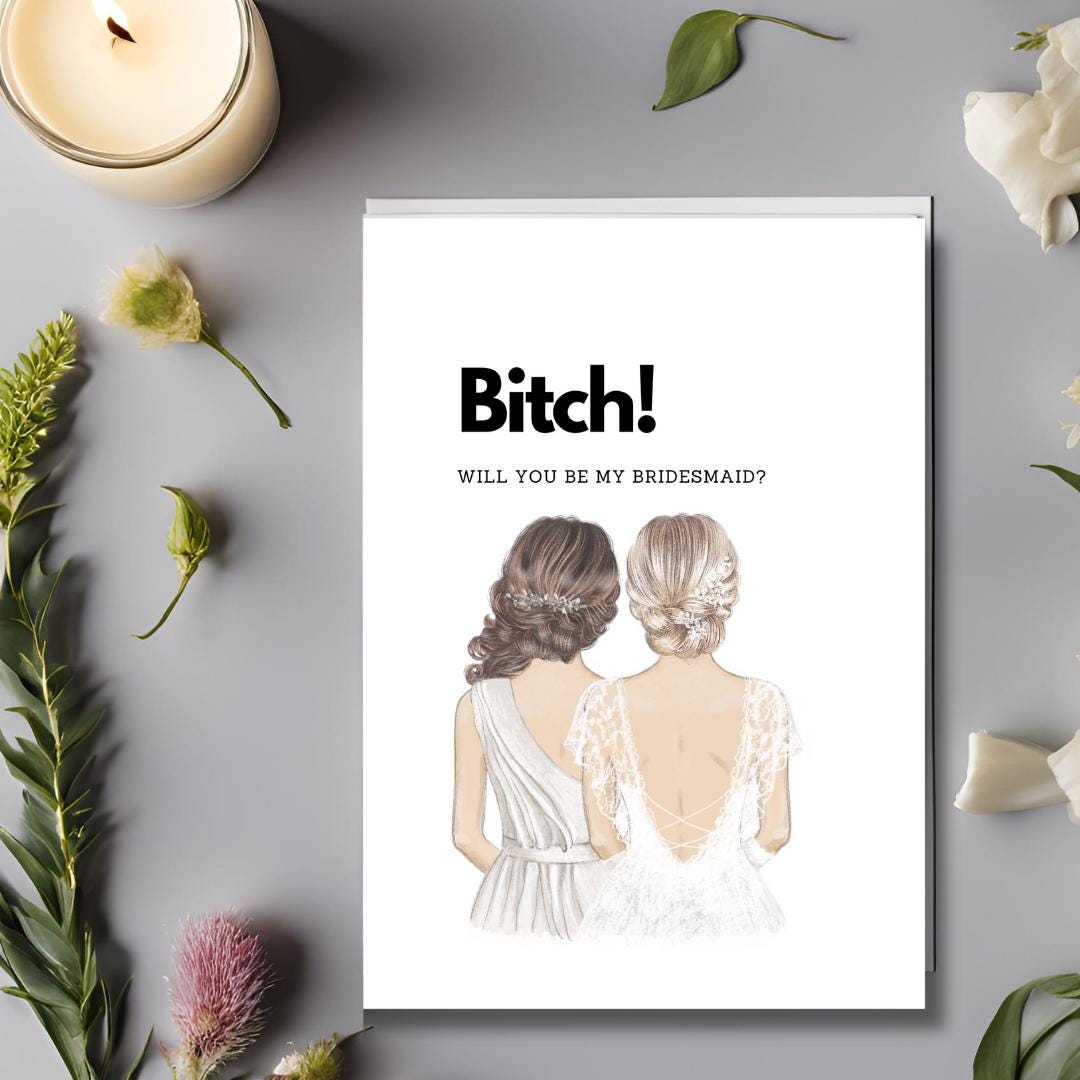 Will You Be My Bridesmaid Card Bridal Proposal Card Rude Wedding Cards ...