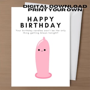 Cartões de felicitações de aniversário rudes, cartão sujo engraçado, download digital, namorado, marido, cartão de aniversário inapropriado, humor grosseiro