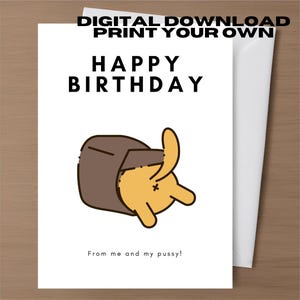 Cartes de voeux d'anniversaire grossier Carte sale drôle en téléchargement numérique Imprimable garçon ami mari Carte d'anniversaire inappropriée Humour brut