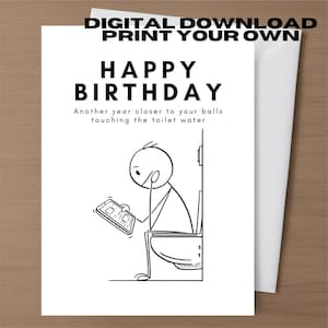 Onbeleefde verjaardagskaarten grappige vuile kaart Digitale download Afdrukbare jongen vriend echtgenoot ongepaste verjaardagskaart Humor Onbeleefd