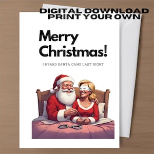 Rude Christmas Greeting Card Digital Download Printable Funny Dirty Card Girlfriend Husband Friend Inappropriate Card Xmas Card Humour Crude