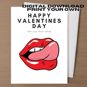 Rude Valentines Day Cards Digitaler Download Druckbare lustige schmutzige Karte für Ehemann-Freund unangemessenes Valentinsgeschenk Humor grob