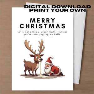 Rude Christmas Greeting Card Digital Download Printable Funny Dirty Card Girlfriend Husband Friend Inappropriate Card Xmas Card Humour Crude