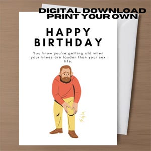 Cartes de voeux d'anniversaire grossier Carte sale drôle en téléchargement numérique Imprimable garçon ami mari Carte d'anniversaire inappropriée Humour brut