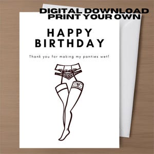 Cartões de felicitações de aniversário rudes, cartão sujo engraçado, download digital, namorado, marido, cartão de aniversário inapropriado, humor grosseiro
