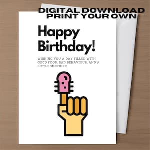 Cartes de voeux d'anniversaire grossier Carte sale drôle en téléchargement numérique Imprimable petite amie Meilleure amie Carte d'anniversaire inappropriée Humour brut