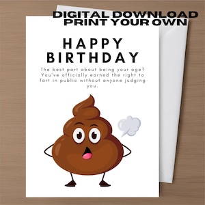 Cartes de voeux d'anniversaire grossier Carte sale drôle en téléchargement numérique Imprimable garçon ami mari Carte d'anniversaire inappropriée Humour brut