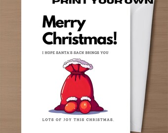 Tarjeta de felicitación navideña grosera, descarga digital, imprimible, divertida, sucia, para novia, mejor amiga, tarjetas inapropiadas, tarjeta de Navidad, humor grosero