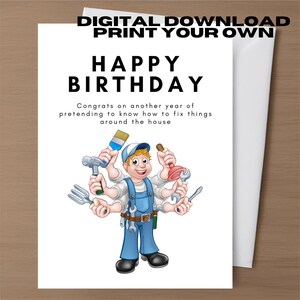 Funny Birthday Card for Husband Greeting Card Rude Dirty Card Digital Download Printable Inappropriate Birthday Card Humour Crude