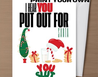 Tarjeta de felicitación navideña grosera Descarga digital Imprimible Tarjeta divertida y sucia Tarjeta para novia Mejor amiga Tarjetas inapropiadas Tarjeta de Navidad Humor grosero