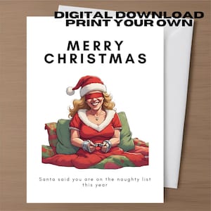 Rude Christmas Greeting Card Digital Download Printable Funny Dirty Card Girlfriend Wife Friend Inappropriate Card Xmas Card Humour Crude