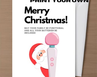 Rude Christmas Greeting Card Digital Download Printable Funny Dirty Card Girl Friend Bestfriend Inappropriate Cards Xmas Card Humour Crude