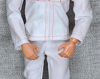 1/6 Limitierte Six Million Dollar Man Ersatz Trainingsanzug PROFESSIONELLE QUALITÄT Weiss