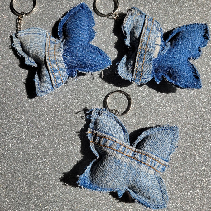Denim Keychain - Etsy