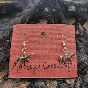 Earrings, Dangle Earrings, unique earrings, silver earrings, boho earrings, nature earrings, fox earrings, animal lover
