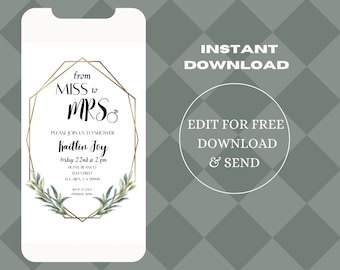Bridal Shower Invite Miss to Mrs