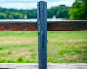 Handmade leather project tube, leather map and poster tube