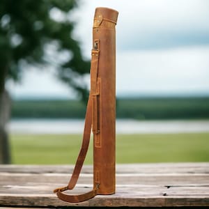 Tubo per progetti in pelle, borsa per architetti