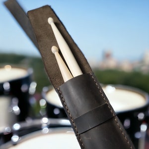Leather drumstick bag,Gift for drummer and Gift for musician