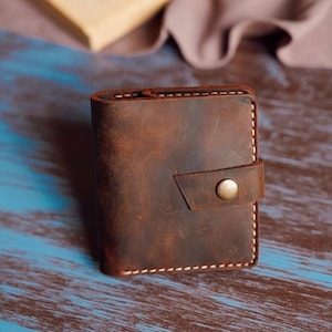 Cartera De Piel Marrón Con Monedero