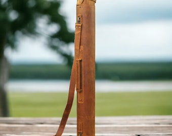 custodia tubo in pelle architetto