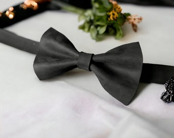 Leather bow tie,Gift for Groomsmen