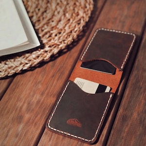 Two-layer leather card holder
