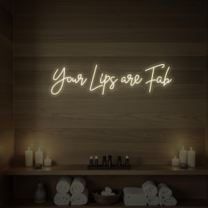 Your Lips Are Fab Neon Sign | Beauty Salon Wall Decor | Spa LED Light | Glam Studio Neon Quote Sign