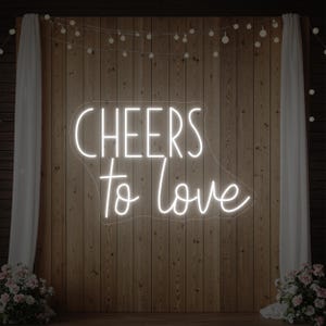 Cheers to Love Neon Sign | Wedding, Engagement Party Decor