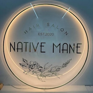 Acrylic LED Business Sign Custom Logo, Neon 3D Logo, Shop Signage, Office Decor, Beauty Bar Logo Sign, Custom Business Logo Sign