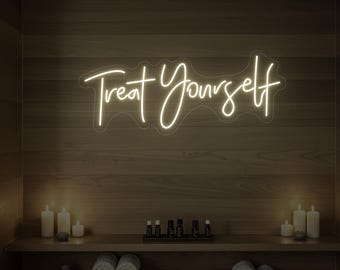 Treat Yourself Neon Sign: Beauty Salon Spa LED Wall Art