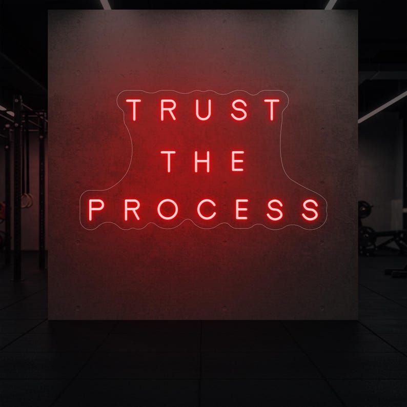 Trust The Process Neon Sign – Motivational LED Wall Light For Bedroom, Aesthetic Positive Quote Decor, Dimmable USB/AA Battery