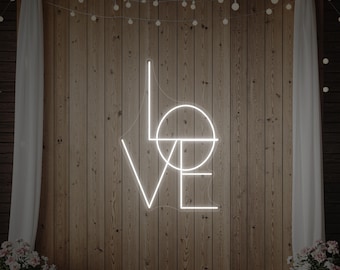 Gestapelte Liebe LED Neon Schild | Hochzeit Verlobung Dekor