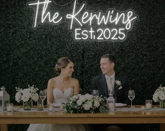 Custom Wedding Neon Sign | Personalized LED Flex Decor
