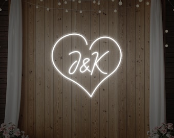 Personalized Wedding Neon Sign | Custom Names, LED Light Decor