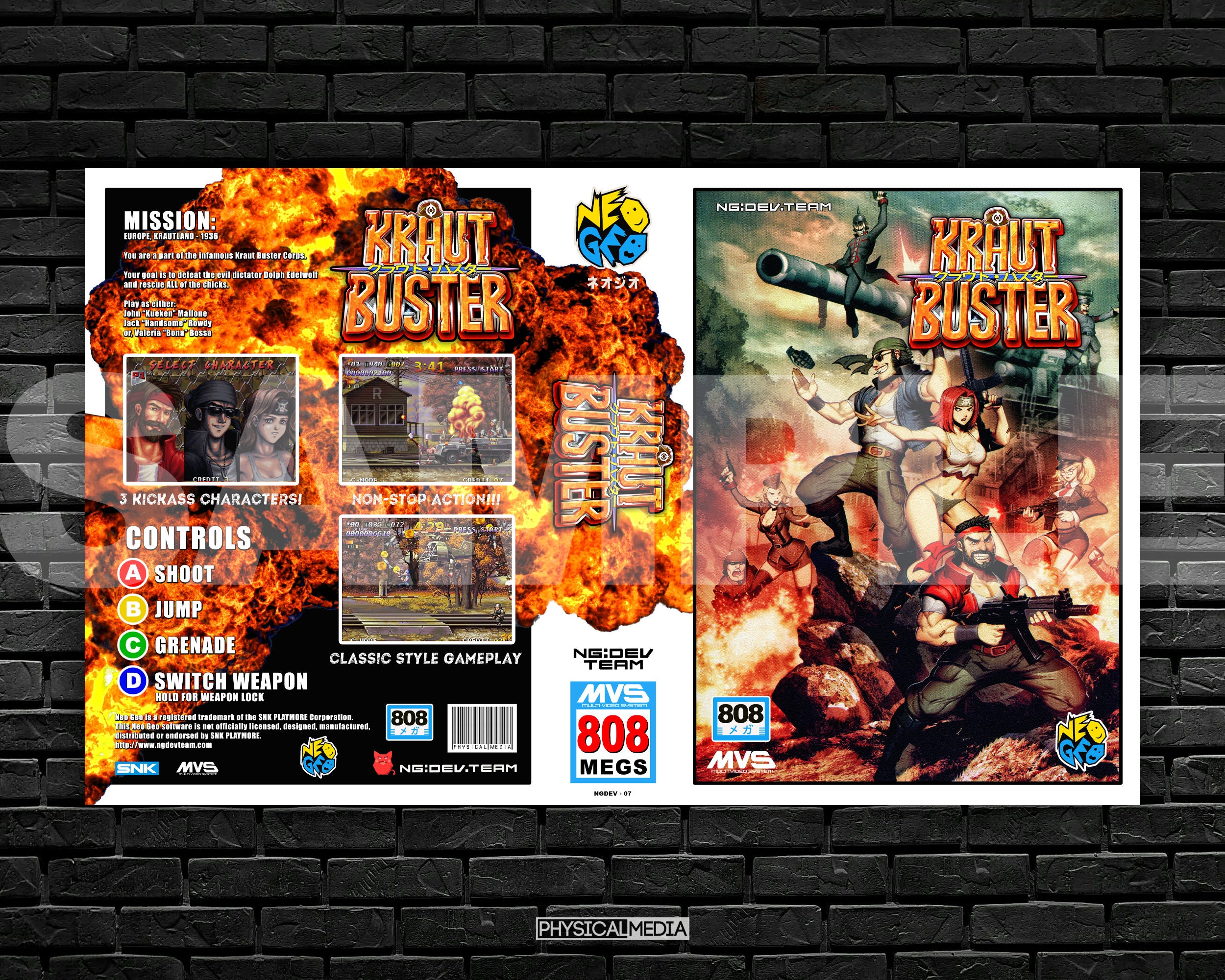 Kraut Buster Neo Geo MVS Shockbox Custom Cover - Digital Download