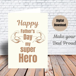 Vaderdagkaart, gelukkige vaderdag-wenskaart, digitale vaderdagkaart, e-card, wenskaart voor supervader, gratis printbare envelop