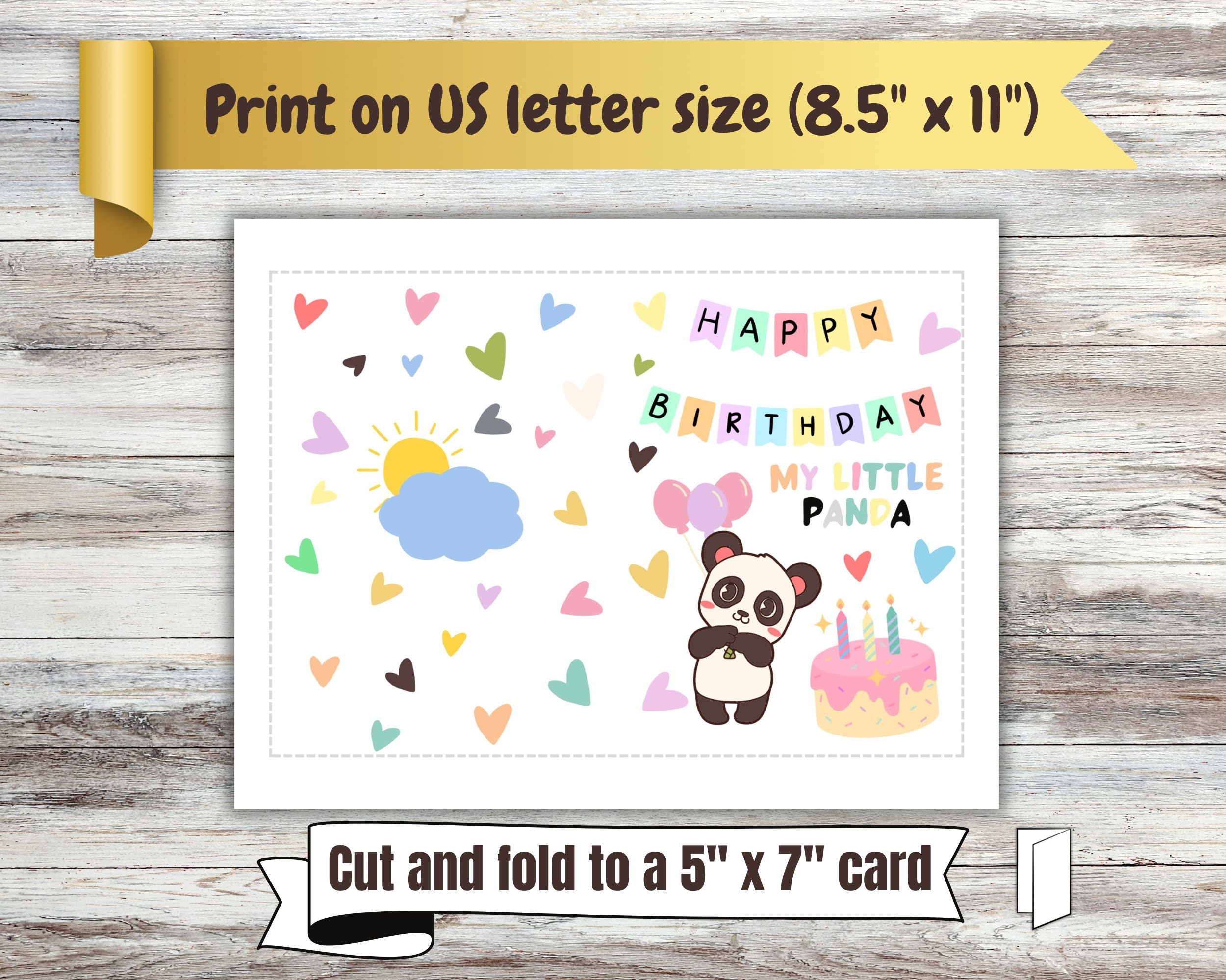 Printable Birthday Greeting Card, Instant Download, Birthday Greeting ...