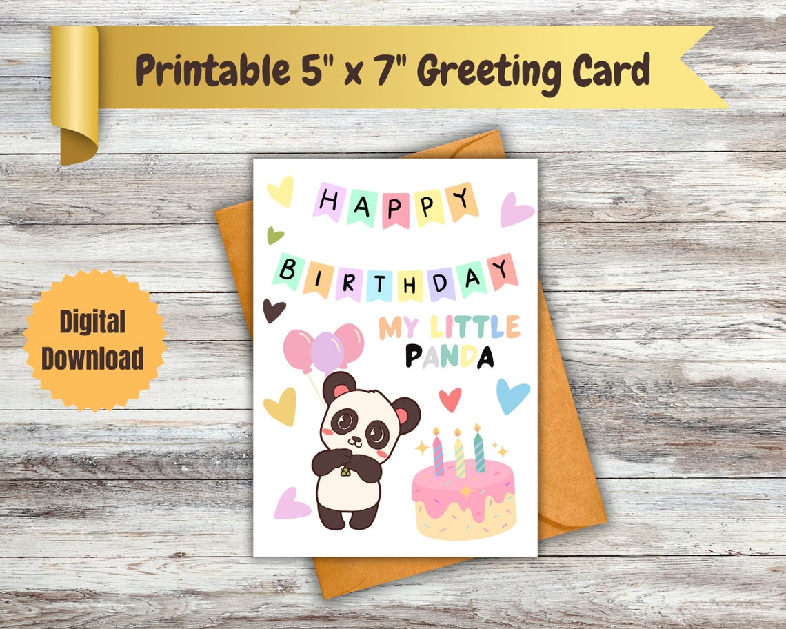 Printable Birthday Greeting Card, Instant Download, Birthday Greeting ...